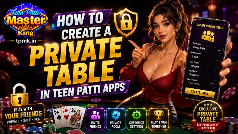 Teen Patti Master King – How to Create a Private Table in Teen Patti Apps