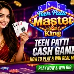 Teen Patti Cash Game: How to Play & Win Real Money thumbnail featuring the Teen Patti Master King logo, a woman holding playing cards, casino chips, and real cash gaming visuals.